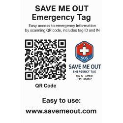 ICE QR TAG FOR BIKERS TRAVELERS CARS