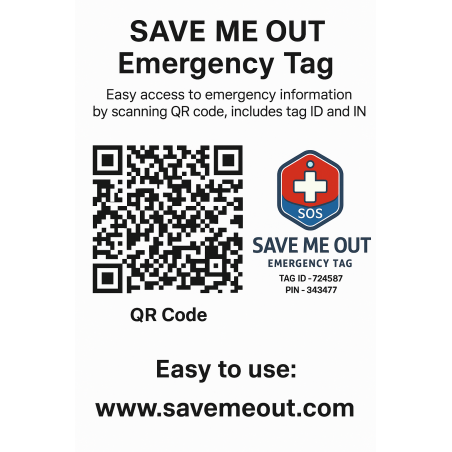 ICE QR TAG FOR BIKERS TRAVELERS CARS